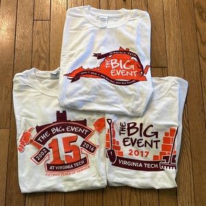 Bundle of 3 Virginia Tech tshirts
